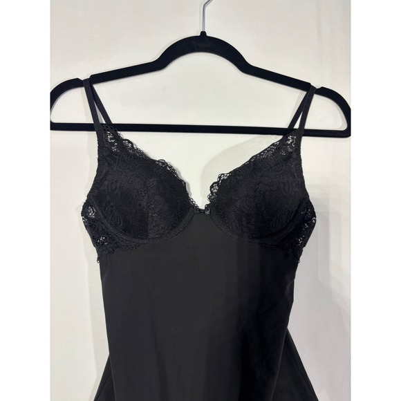 Lace Trim Victoria's Secret Slip Dress Women 34B Black - Picture 5 of 9